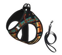 African Classic Weave Print Dog Harness Leash Set Reflective Pet Harness Puppy Vest Suitable Dogs Cats Small Breeds