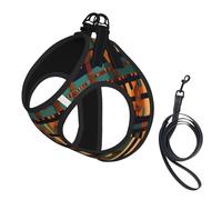 African Classic Weave Print Pet Leash Vest For Small Dogs Cats, Adjustable Pet Harness Vest, Outdoor Walking Hiking