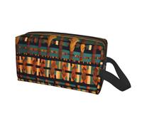 African Classic Weave Print Travel Storage Bag for Men Women,Large Capacity Organizer Portable Toiletry Bag