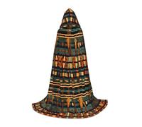 African Classic Weave Print Unisex Hooded Cloak Variety Halloween Cosplay Carnival Comfortable Stylish Robe