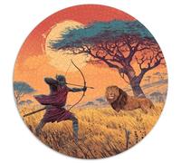 African Comics - Marseille Warrior Hunting Lions Puzzle 1000pcs (67.5x67.5cm) Erwachsene Puzzle,Home Decor