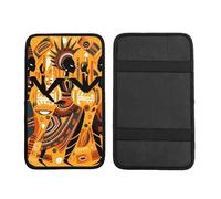 African Dancing Women Car Armrest Cushion Ethnic Waterproof Auto Center Console Pad Car Armrest Seat Box Cover Protector Universal Fit for Most Vehicle SUV