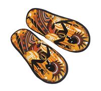 African Dancing Women Slippers for Women Men Ethnic Non-Slip House Slippers Indoor Comfy Fuzzy Footwear Memory Foam Bedroom Travel Shoes L
