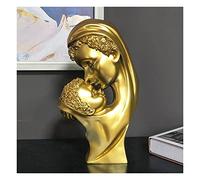 African Deco Sculpture, Mother and Son African Figurines Statue, Decoration For Living Room, Apartment Modern, Deco Office,Mother's Day For Decor,yellow