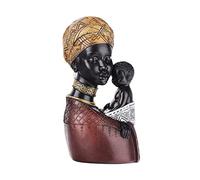 African Deco Sculpture, Mother and Son African Figurines Statue, Decoration For Living Room, Apartment Modern, Deco Office,Mother's Day For Decor,yellow