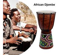 African Djembe Drum Hand-Carved Solid-Wood Goat-Skin Traditional Musical Instrument