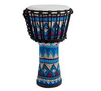 African Djembe Drum, Standard 8'' Blue Cloth Stitched Congo Drums, Professional Bongo Drum With Goatskin Drumhead.