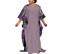 African Dresses for Women Patchwork Maxi Long Dresses 3/4 Sleeve Dashiki Women Clothes Loose African Robe Clothing, Pp, L