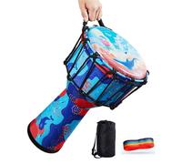 African Drum 8/10 Inch Percussion, Djembe Drum Music Enlightenment Darbuka Drum with Handle(Large 10+accessories)