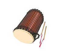African Drum, Including Drumsticks, Percussion Instrument for Teaching/Festival Performance,33 * 52CM