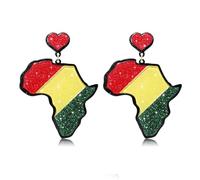 African Earrings for Black Women African Map Earrings for Girls 1865 African History Earrings Jewelry Accessories Statement Ethnic Dangle Earring, Acrylic, No Gemstone