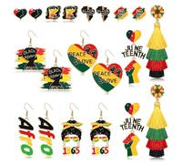 African Earrings for Women Enamel Africa Map Earrings Ethnic Juneteenth Earrings Black History Independence Day Earrings African Jewelry Gifts, Zinc, No Gemstone