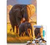 African Elephant 1000 Pieces Jigsaw Puzzles for Adults And Teens,Help The Brain Exercise Addictive Toys to Cultivate Patience Great Gift (38x26cm)
