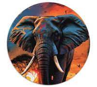 African Elephant Adult Jigsaw Puzzles 1000 Pieces Impossible Jigsaw Puzzles for Adults Relaxing Entertainment, Home Decor 67.5x67.5cm