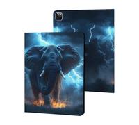 African Elephant Braving Thunders Cute Tablet Case Unisex Slim Hard Protective Cover Compatible with iPad 9th/ 8th/ 7th