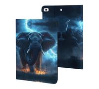 African Elephant Braving Thunders Cute Tablet Case Unisex Slim Hard Protective Cover Compatible with iPad 9th/ 8th/ 7th