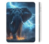 African Elephant Braving Thunders Cute Tablet Case with Pencil Holder Unisex Slim Hard Protective Cover Compatible with iPad Mini 4/5/6