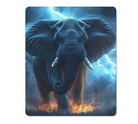 African Elephant Braving Thunders Fashion Gaming Mouse Pad Rubber Base Non-Slip Square Mousepad Office Home 18 * 22cm