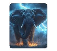 African Elephant Braving Thunders Fashion Gaming Mouse Pad Rubber Base Non-Slip Square Mousepad Office Home 25 * 30cm