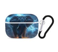 African Elephant Braving Thunders Printed Bluetooth Earbuds Case Colorful Wireless Headphones Covers Compatible With AirPods Pro 2