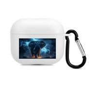African Elephant Braving Thunders Trendy Bluetooth Earbuds Protector Colorful Wireless Earbud Case Covers Compatible with Airpods 3