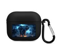 African Elephant Braving Thunders Trendy Bluetooth Earbuds Protector Colorful Wireless Earbud Case Covers Compatible with Airpods 3