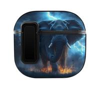 African Elephant Braving Thunders Trendy Bluetooth Earbuds Protector Printed Wireless Earbud Case Covers Compatible with Airpods 4