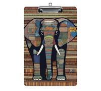 African Elephant Clipboard, A4 Acrylic Clipboard with Hanging Hole, Ultra-Light Clip Board - Holds 100 Sheets, Shatterproof Document Holder for Office, 12.5" X 8.5"