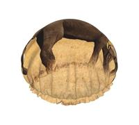 African Elephant Double Layer Waterproof Shower Cap, Extra Large Soft Elastic Band, Reusable Bath Cap For Women Men,Full Print Design