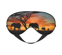 African Elephant Double Sided Sleep Mask, Adjustable Blackout, Silk-Like Eye Mask for Sleeping,Travel, Soft, Breathable, Lightweight Comfortable Blindfold