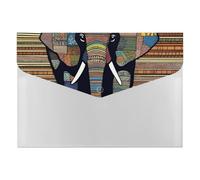 African Elephant File Folder 6-Pocket, Waterproof Accordion File Organizer with Snap Closure, Expanding Document Holder for Office, Home