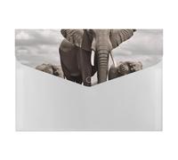 African Elephant File Folder, Waterproof Expanding File Folder with 6 Pockets, Durable PP Document Organizer for Office, Home