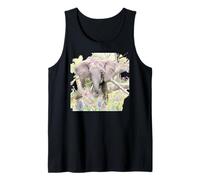 African Elephant Grasses Delicious with Serengeti: Tanzania Wildlife Design Tank Top