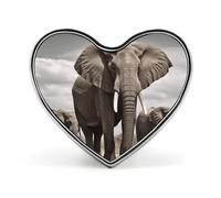 African Elephant Heart Pin, 1 Inch Metal Love Lapel Pins - Lightweight, Smooth Edges, Versatile Badge Brooch for Jackets, Shirts, Bags, Gifts for Friends, Family