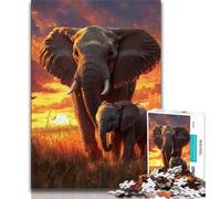 African Elephant Jigsaw Puzzles for Adults Teenagers Jigsaws Puzzle,Help The Brain Exercise Addictive Toys to Cultivate Patience Parent-child Interaction (50x75cm)
