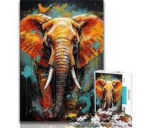 African Elephant Jigsaw Puzzles for Teenagers 1000 Jigsaws,Challenging Game And Family Play Wall Decoration Unique Birthday And Xmas Gifts (75x50cm)