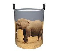 African Elephant Laundry Basket Hamper Waterproof Dirty Clothes Hamper Collapsible Washing Bin Clothes Bag with Handles Freestanding Laundry Hamper for Bathroom Bedroom Dorm Travel