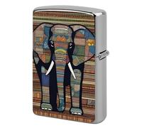 African Elephant Lighter Case Metal Protective Cover with Double-Sided Art Design, Cool Lighters Pouch Shockproof Lighter Cover for Men Women Gifts, Lighters Not Included