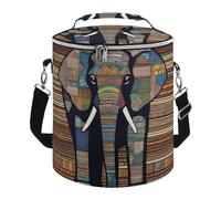 African Elephant Lunch Bag, 15L Portable Leakproof Picnic Basket with Shoulder Strap, Insulated Picnic Cooler Bag for Camping, Beach, Hiking & Groceries