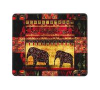 African Elephant Patchwork Enhanced Control Mouse Pad with Lock Stitch Edge Large Thick Non-Slip Desk Mat for Office Task