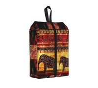 African Elephant Patchwork Print Durable Travel Shoe Bags for Storage and Packing, Water-Proof Shoe Bag with Smooth Zipper