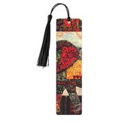 African Elephant Patchwork Printed Metal Bookmarks M - Black Lightweight Aluminium Book Marker for Books, Journals & Gifts, Ideal Book Lovers, Holiday Decor & Crafts