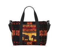 African Elephant Patchwork Printed Women's Tote Bag Portable Crossbody Bag Suitable for Gym Workouts Commuting and Travel
