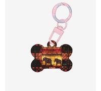 African Elephant Patchwork Printing Acrylic Dog Bone Ornament,Dog Tags Personalized Pet Ornament, Key Chain Bone Shaped Id Tags