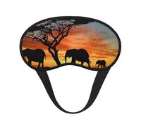 African Elephant Print Adjustable Eye Cover for Sleeping, Comfortable, Pressure-Free and Breathable Sleeping Masks
