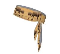 African Elephant Print Headband For Men Women,Wicking Sweatband,Head Tie For Tennis,Gym Workout Sweat Headbands
