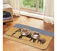 African Elephant Print Pet Feeding Mat For Dogs & Cats Absorbent Waterproof Dog Food Mat Non-Slip Pet Bowl Placemat Quick Dry Floor Protector Leather Tablecloth