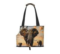 African Elephant Print Pet Travel Tote Bag, Foldable, Lightweight Puppies, Fashion Pet Bag for Small Dogs, Cats, for Travel, Outings