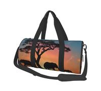 (African Elephant) Print Round Large Travel Bag - Multi-Compartment Organizer Lightweight for Trips & Sports