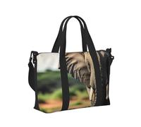 African Elephant Print Travel Hand Bag Women Lightweight Tote Foldable Daily Weekend Trips Gym Vacation